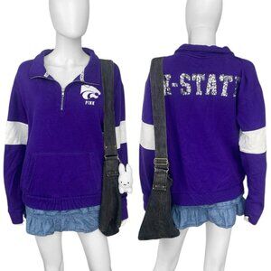 00s 2010s Victorias Secret PINK College K State Kansas State Bling Quarter Zip S